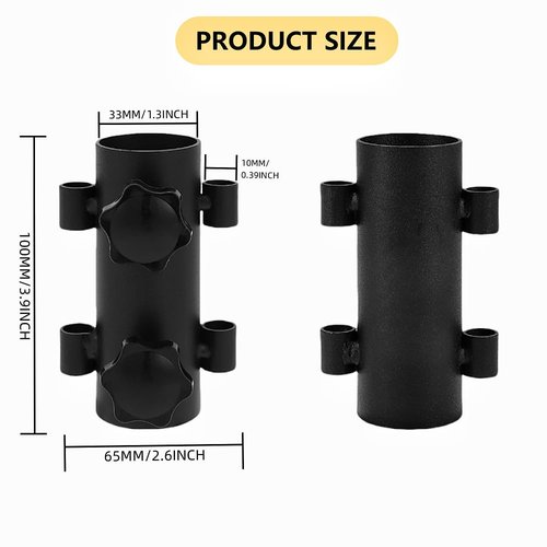 YuPinDiZu 4Pcs Camping Tent Rod Holders,Reinforced Windproof Awning Rod Holder,Portable Tent Fixed Tube Pole Stand for Camping Fishing Hiking