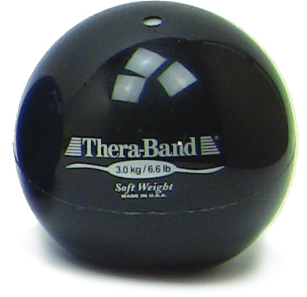 THERABAND Soft Weight, 4.5" Diameter, Weighted Balls for Baseball, Weighted Balls for Softball, Hand Held Ball Shaped Isotonic, Shoulder Strength, Rotator Cuff & Throwing Trainer, Yellow, 2.2LB