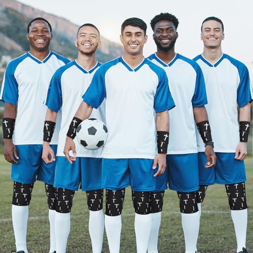 Geiserailie Christian Athletic Tape with Cross Sport Tape Wrist Warp for Football Baseball Soccer Athletes Religious Bible Verses Christian Gift for Christmas Church Members 2IN X 23FT(Black)