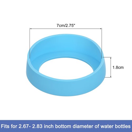 uxcell 4pcs Water Bottle Boot, Protective Silicone Boot Sleeve Non Slip Bottom Cover Bumper for Water Bottles Mug Tumbler Light Blue(70mm)