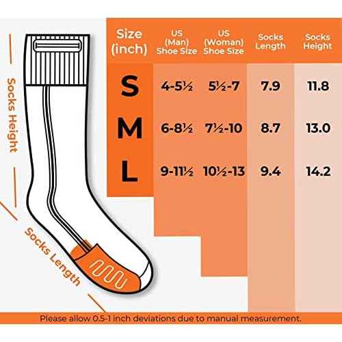 ORORO Heated Socks for Men Women, Rechargeable Electric Socks for Cold Feet