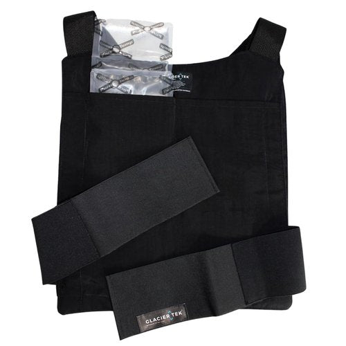 Glacier Tek Concealable Cooling Vest, 59 Degrees for 2.5 hours 8 Cool Packs, recharge in 30 minutes