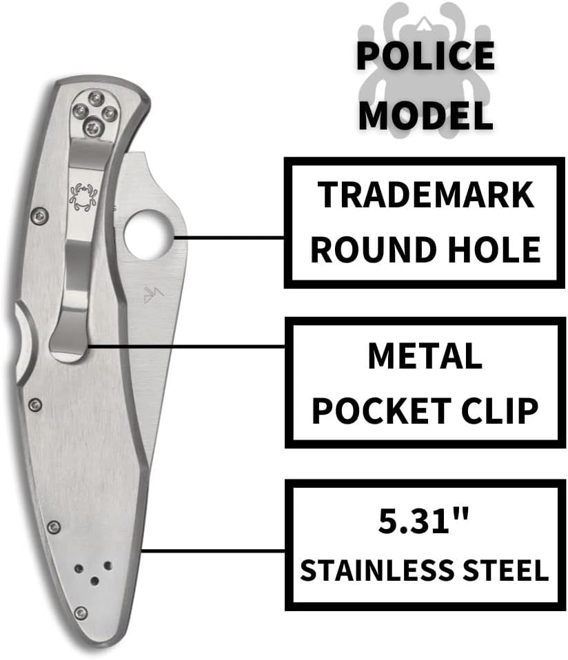 Spyderco Ambitious Lightweight Pocket Knife with 8Cr13MoV Stainless Steel Blade with Black FRN Handle