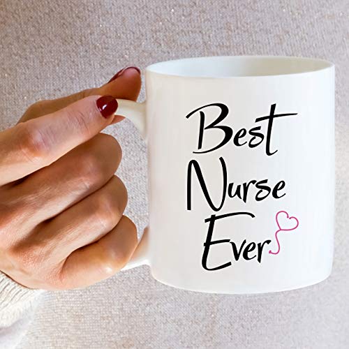 Retreez Funny Nurse Mug - Best Nurse Ever 11 Oz Ceramic Coffee Cup - White NSE006