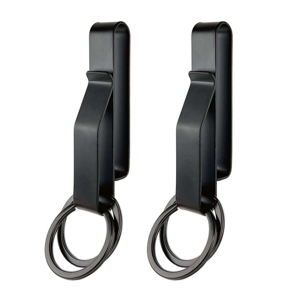2 Pack Duty Belt Key Holder, Belt Key Clip Key Holder, Tactical Stealth Key Ring, Stainless Steel Tactical Key Holders, Belt Key Clip for Police Handcuff and Fire Agencies Fits Max 2.25 Inch Belt