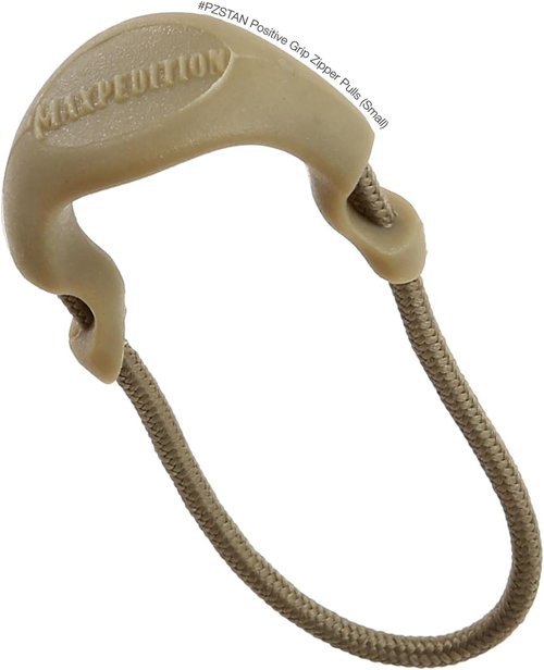 MAXPEDITION Positive Grip Zipper Pulls (Small, Tan) Pack of 6, Zipper Pull Replacement for Tactical Backpack, EDC Pouch, Bug Out Bag & Luggage, Sling Pull Tab, PZSTAN