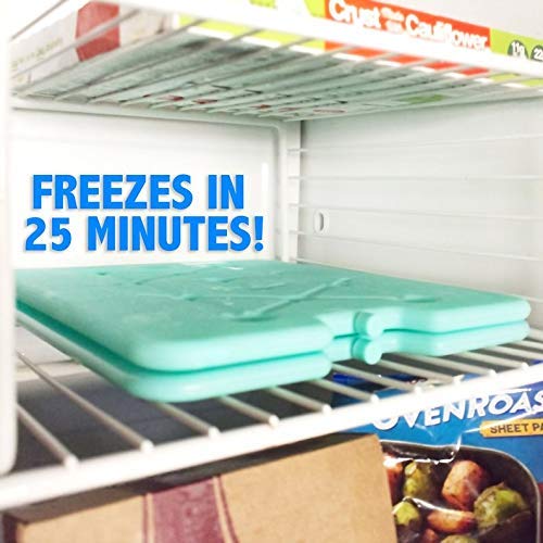 (Set of 6) XL Slim Ice Packs for Coolers - Freezer Packs - Refreezable & Reusable for Coolers - Perfect for The Beach, Camping Trips, and Sports Events