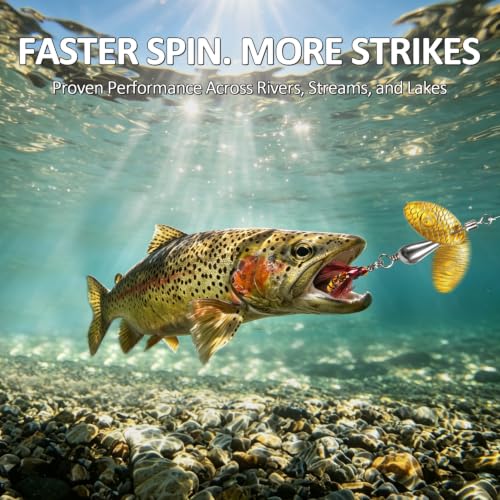 10Pcs Trout Spinner Flies Fishing Lures Set with Single Hooks