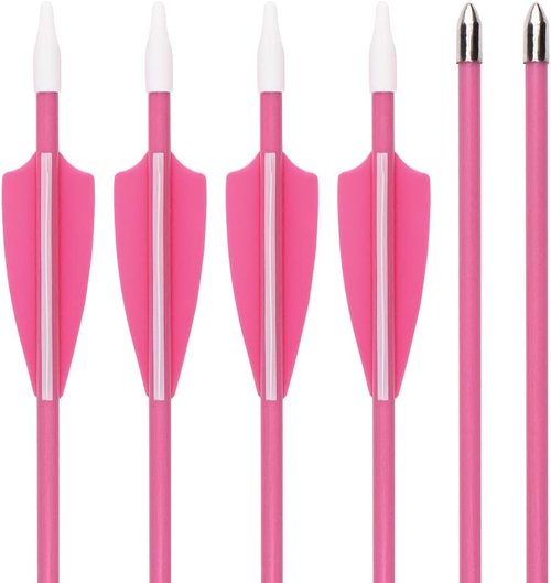 Archery Youth 24 26 Inch Fiberglass Archery Targeting Arrows for Youth Practise Recurvebow Compound Bow Shooting