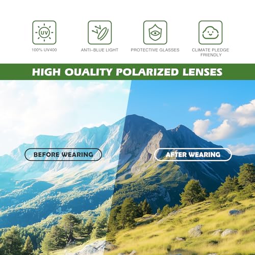 Fanshen Polarized Sports Sunglasses for Men, UV Protection Lightweight Sun Glasses for Driving Fishing Golf Cycling