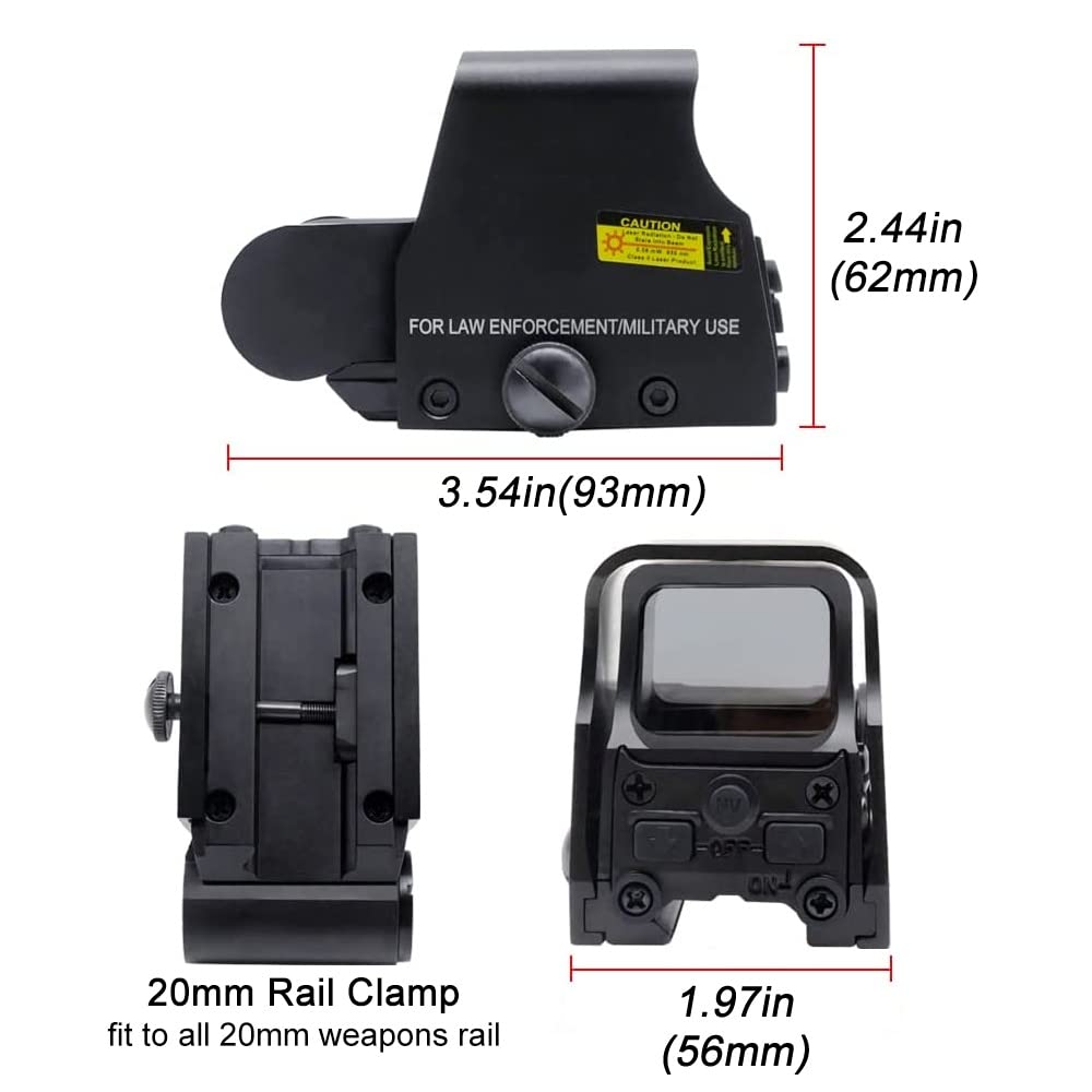 553 Tactical Red Green Dot Holographic Sight Scope Outdoors Sports Collimator Optics Reflex Sight for Accessories Fit 20mm Rail Mount