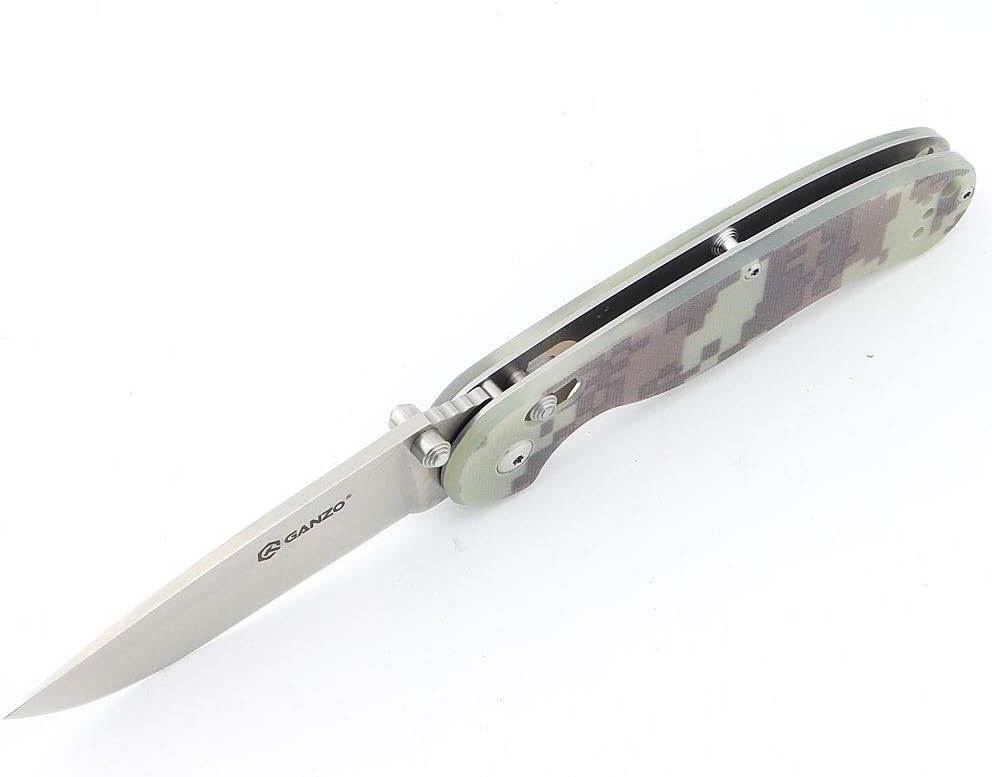 Ganzo G727M-CA Folding Pocket Knife 440C Stinless Steel Blade G10 Handle Camping Hunting Fishing Camping Outdoor EDC Knife (Camouflage)