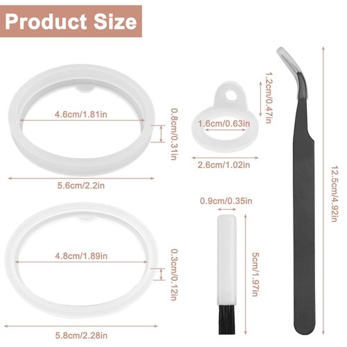 AYWFEY 11 Pcs Silicone Water Bottle Gasket Replacement Compatible with Thermoflask Water Bottle 24oz, 32oz, 40oz & 64oz + Cleaning Brush + Tweezers, Lid Sealing O Rings for Straw Lid & Spout
