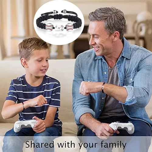 Baseball Number Bracelets for Men Athletes Jersey Number Bracelet Handmade Braided Adjustable Bracelets Personalized Baseball Gifts for Men