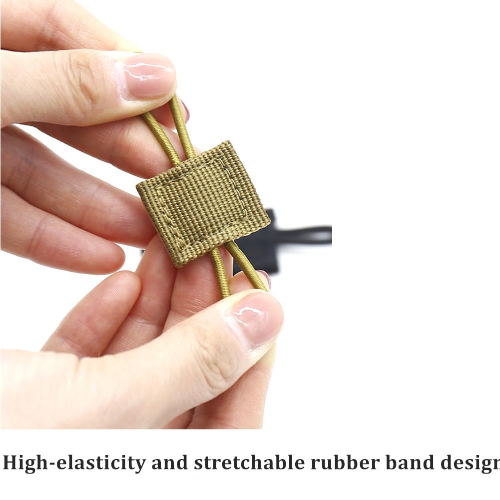20 Pieces Molle Accessories Tactical Binding Retainer Gear Holder Clip Molle Webbing Binding Ribbon Elastic Buckle Multipurpose for Fixed Tactical Gear,Tactical Backpack Vest Attachments (khaki)