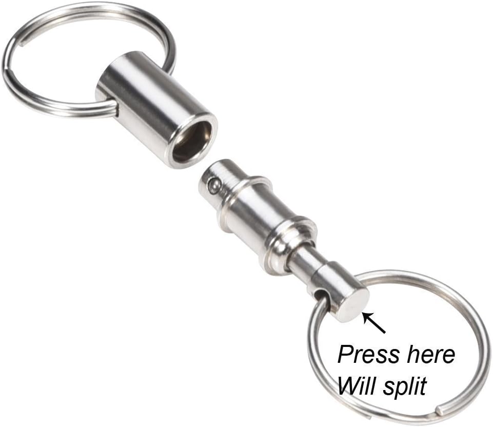 3 Pack Quick Release Detachable Pull Apart Key Rings Keychains,Double Spring Split Snap Seperate Chain Lock holder Convenient Accessory Gift (3Pack)