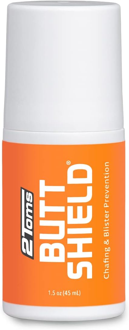 2Toms ButtShield, All Day Anti-Chafe and Blister Prevention, Waterproof and Sweatproof Protection from Saddle Sores, 1.5 Ounce Bottle