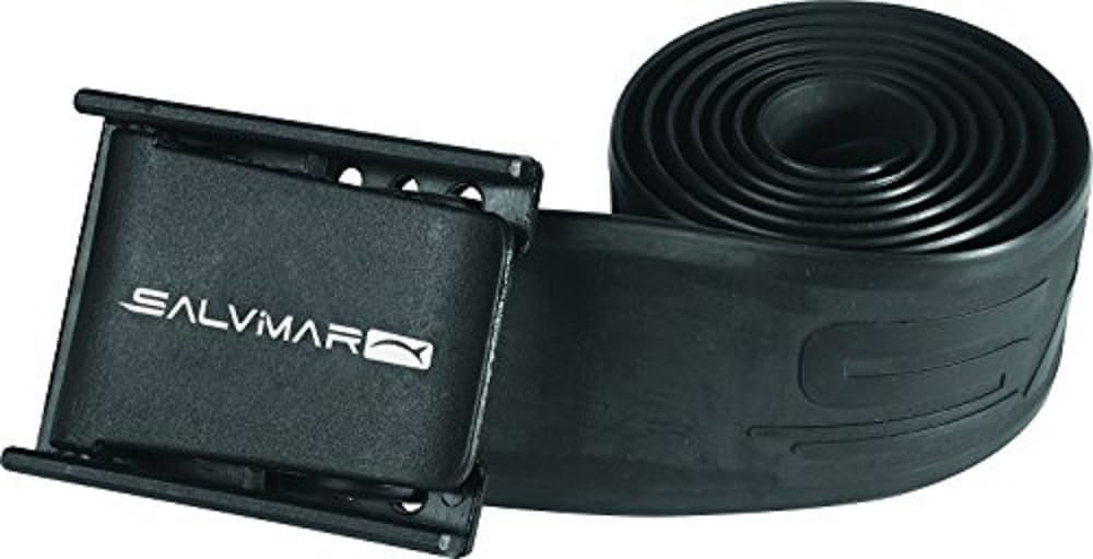 Salvimar Pro Black Elastic Belt with Nylon Buckle - Durable & Adjustable Dive Gear