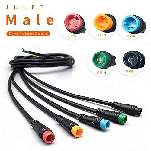 Ebike Extension Cable 2pin/3pin/4pin/5pin/6pin Julet Female/Male Single Head DIY Waterproof Line for Electric Motorbike Kit Light Throttle Ebrake Display