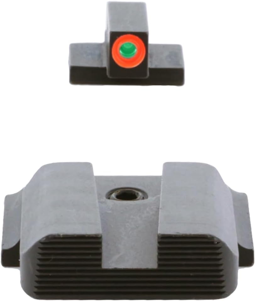 AMERIGLO Protector Tritium Green Front/Rear Square Notch Sight Set Compatible with Glock Gen 1-4 9mm/.40/.380, Gen 5 10mm/.45