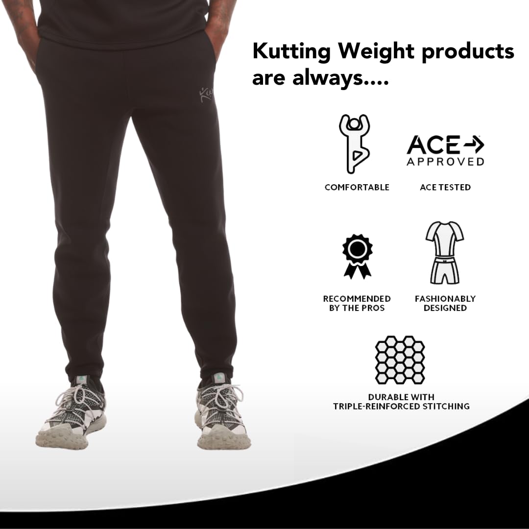 Kutting Weight - Sauna Joggers V4 - SweatTech Neoprene Sauna Pants - for Exercise, Workout, Heat Training & Weight Loss - Breathable & Flexible - Maximize Workouts - S - Black