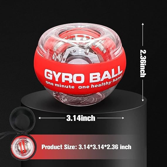 Auto-Start Wrist Power Gyro Ball, Wrist Strengthener and Forearm Exerciser for Stronger Arm Fingers Wrist Bones and Muscle with LED Lights