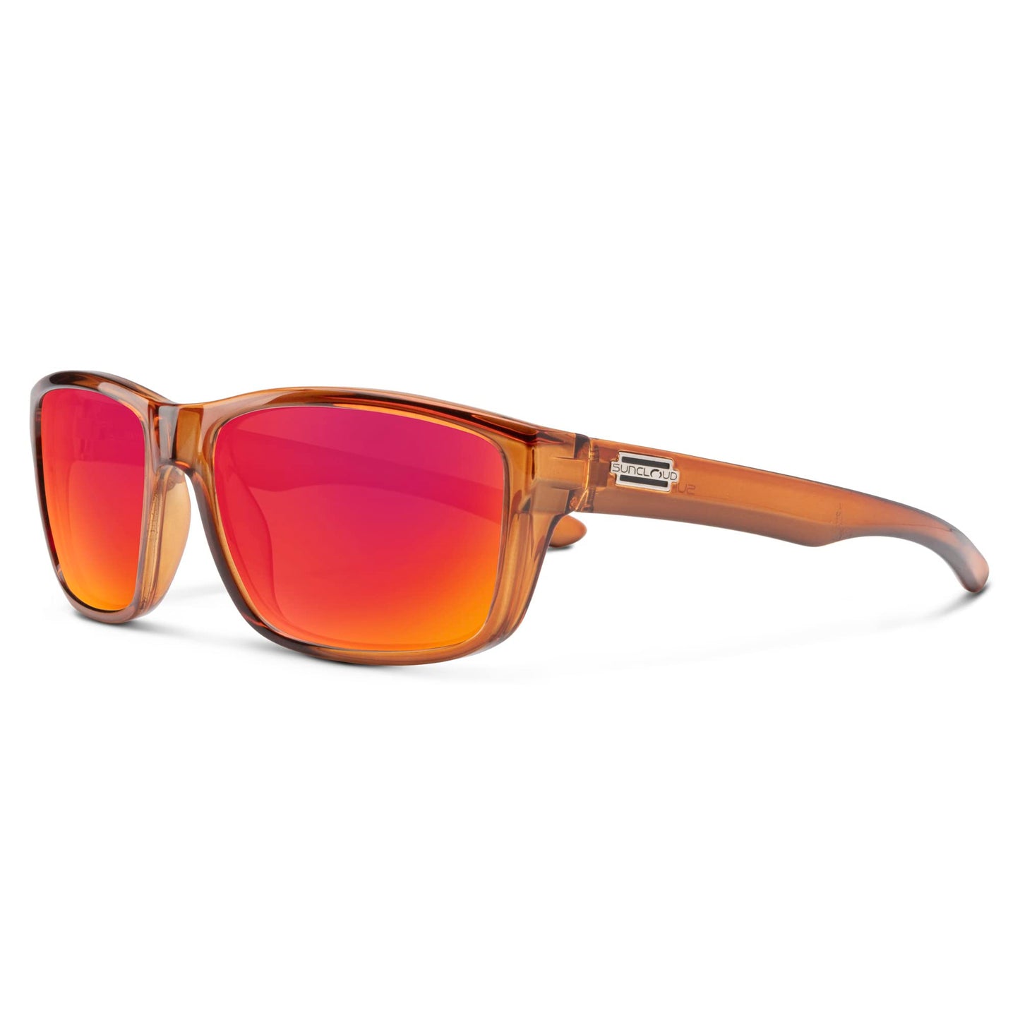 Suncloud Mayor Polarized Sunglasses – 100% UV Protection – Comfortable Fit, Trendy Design – for Men & Women – Crystal Amber + Polarized Red Mirror Lenses