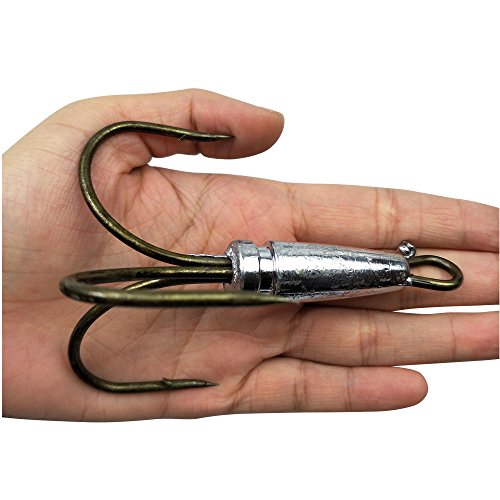 Weighted Snagging Fishing Hooks Set - 8/0 2 Pieces, 5 Sizes for Bait & Catching Fish
