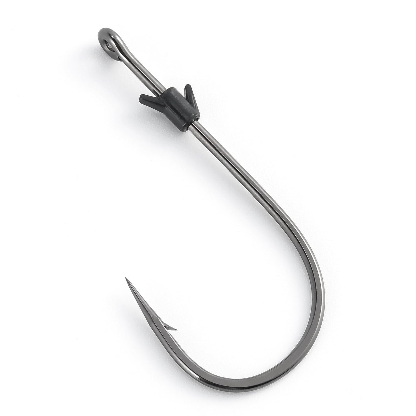 Dr.Fish 20 Pack Heavy Cover Hooks for Flipping and Punching, Bass Fishing Hook, Neko Rig/Wacky Rig, Round Bend Straight Shank Worm Hook Freshwater #4/0