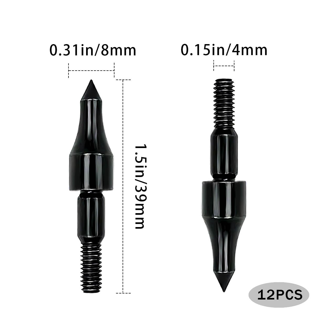 Qoaimu 100 Grain Archery Arrow Field Points Field Tips, High Precision 100 Grain Field Points, Screw-in Bullet Points for 5/16 Inch Arrows Broadheads for Recurve, Compound Bow Crossbow
