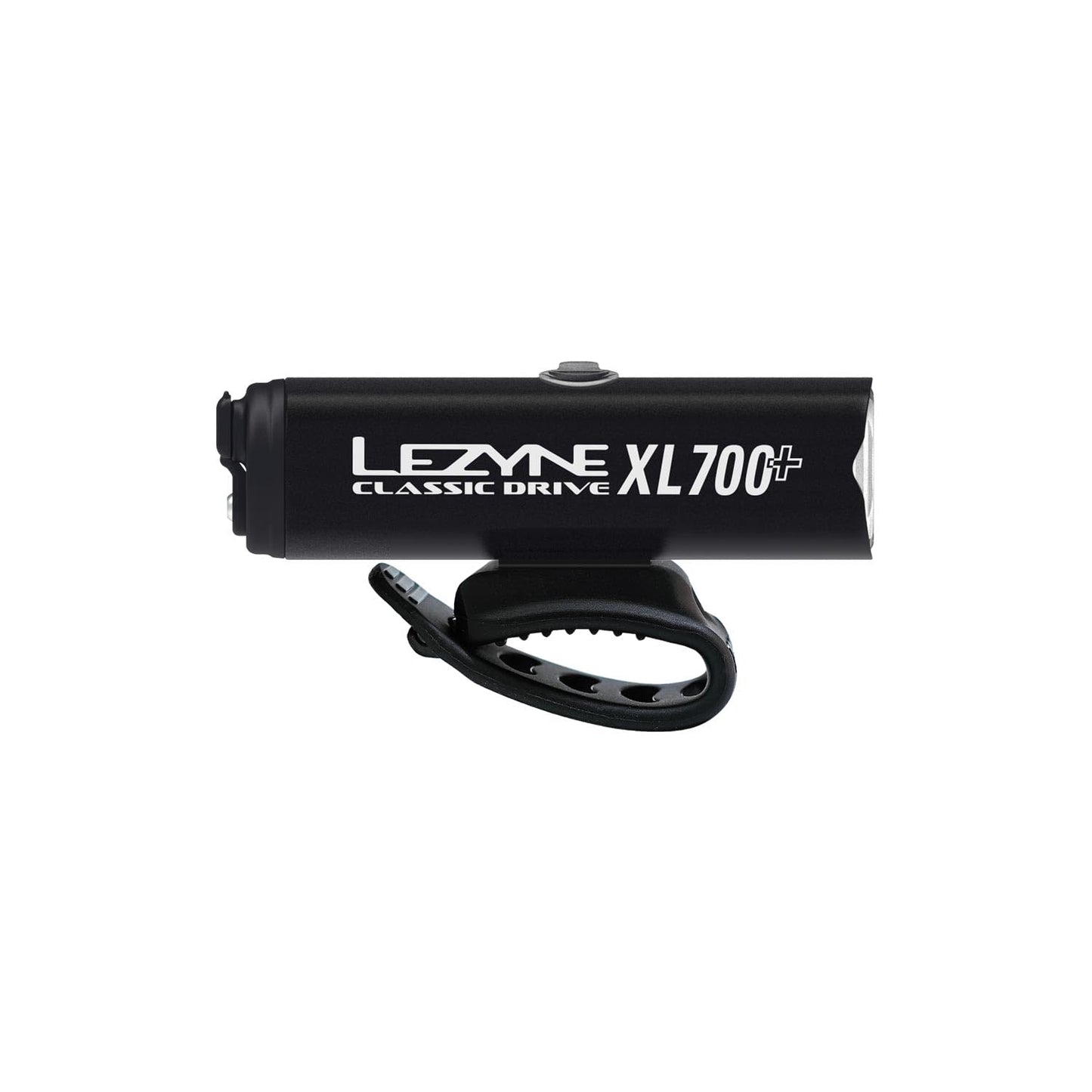 LEZYNE Classic Drive XL 700+ Bicycle USB-C Rechargeable IPX7 White LED Front Light w/Multiple Solid & Flash Modes | Integrated Versatile Strap Mount Compatible with Handlebars, 700 Lumens, Satin Black