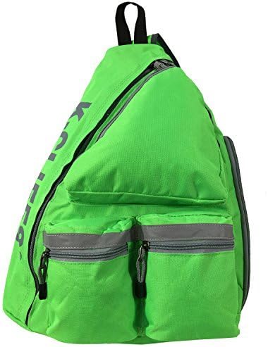 K-Cliffs Heavy Duty Sling Backpack Water-Resistant Laptop Bookbag Body Bag Bright Color Safety Reflective Stipe
