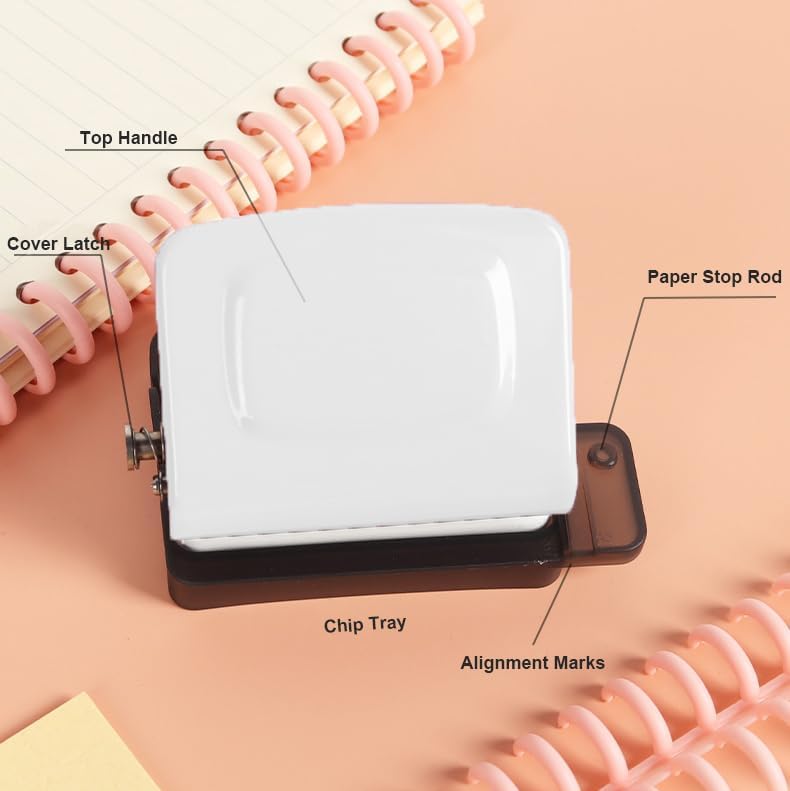 Spiral Binding Machine-Mini 6 Hole Puncher, DIY Creative Book Binder Machine for Planner, Portable A4/A5/B5 Book Loose Leaf Paper Puncher for Coil Bound- Blue