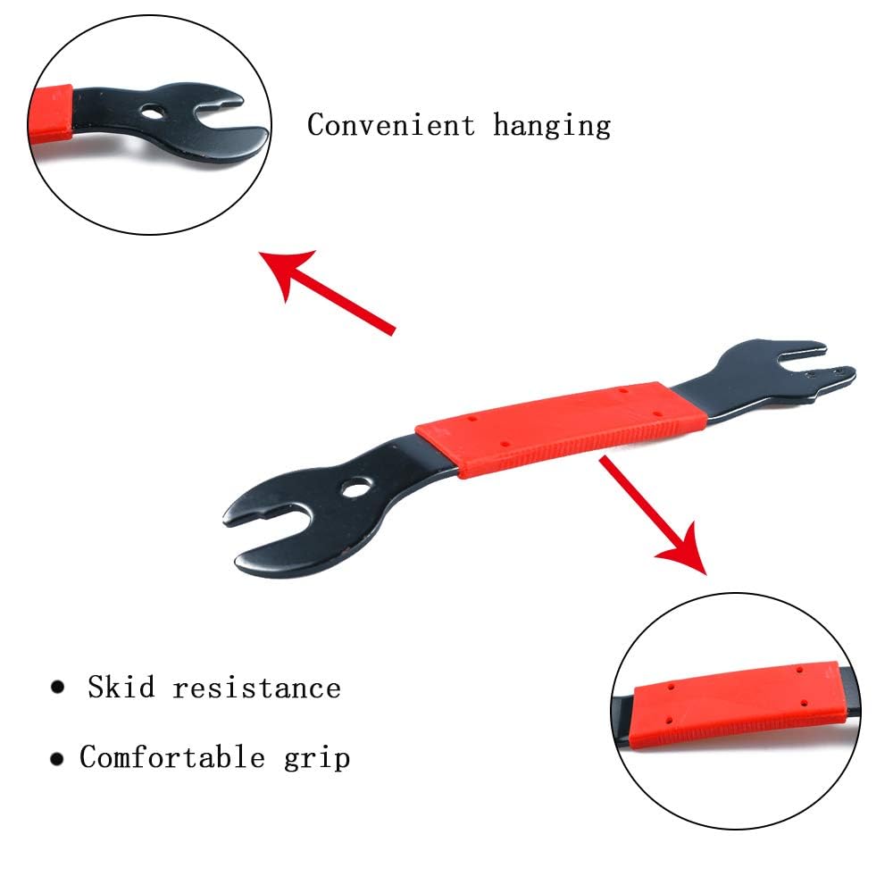 Tfwadmx 2 Pcs Bike Pedal Wrench Bicycle Spanner 15, 16, 17 mm Repair Removal Tool for Biking Cycling Mountain Bike MTB BMX