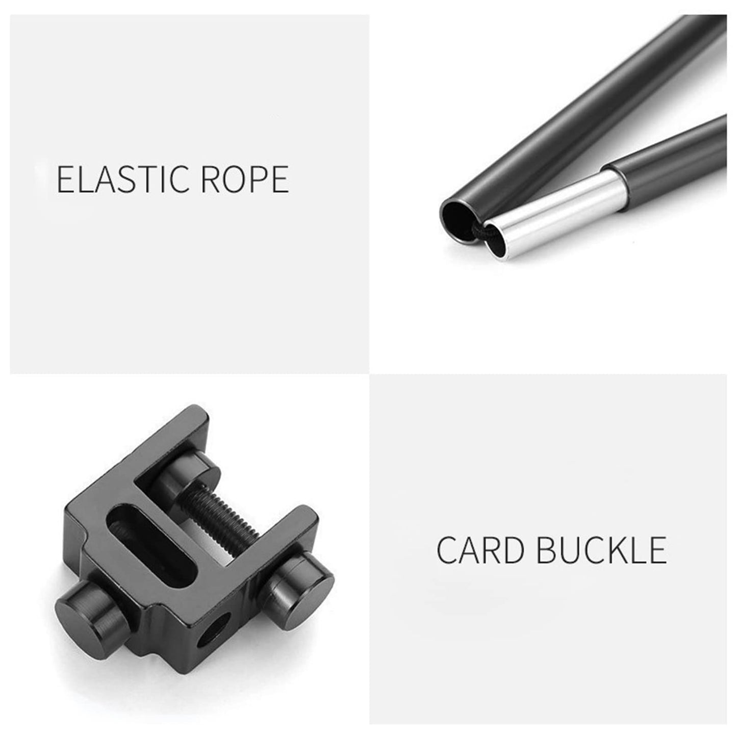 Joyeee Collapsible Camping Lantern Stand for Table, Outdoor Camping Activities, 35.4 inch Aluminum Alloy Folding Lamp Stand Pole Hanger with Black Storage Bag, Table Clamp, Black