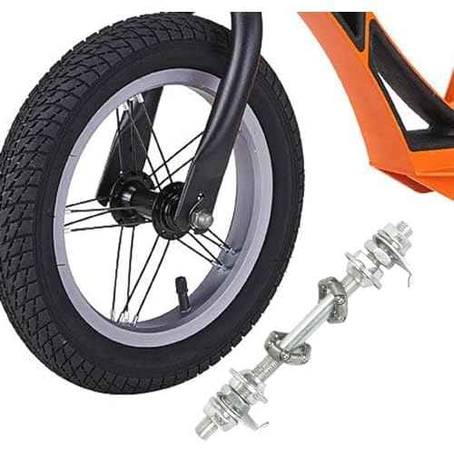 4.92 inch Silver Bike Front Axle Bearings, Simple Installation, High Strength, Lightweight, Replacement Wheel Hub Axle, General Purpose Bicycle Accessories
