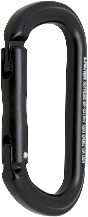 Straight Gate Carabiner - Black, Supreme Oval-Shaped (FP-9318-3-STK-BLK)