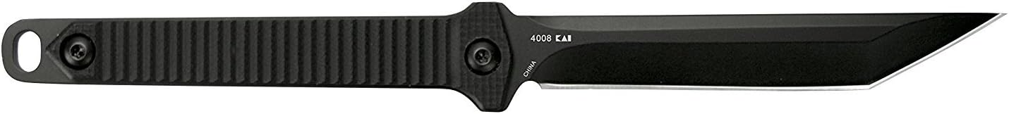 Kershaw Dune Full Tang Neck Knife (4008X) Compact 3.8 3Cr13 Stainless Steel Fixed Blade with Black-Oxide Finish, Textured Injection Molded Handle, Secure Molded Sheath and Lanyard, 2.5 oz.