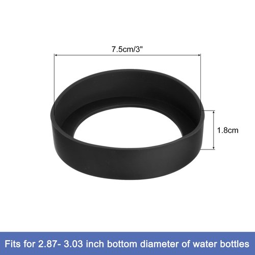 uxcell 4pcs Water Bottle Boot, Protective Silicone Boot Sleeve Non Slip Bottom Cover Bumper for Water Bottles Mug Tumbler Black(75mm)