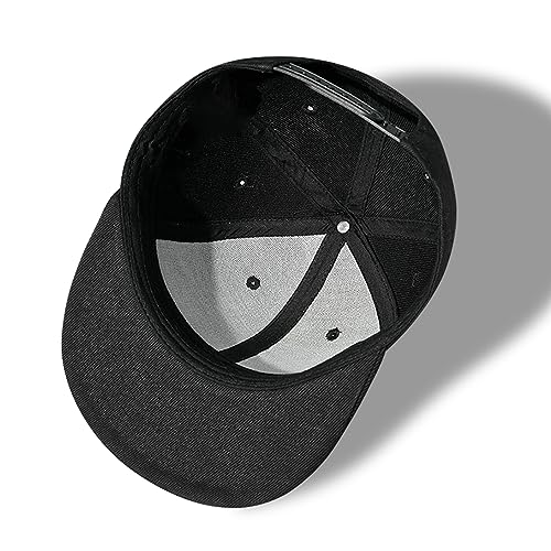 Chef Hat for Men Snapback Hats Funny Flat Bill Hat for Boy Women Adjustable Snap Pack Baseball Cap Black
