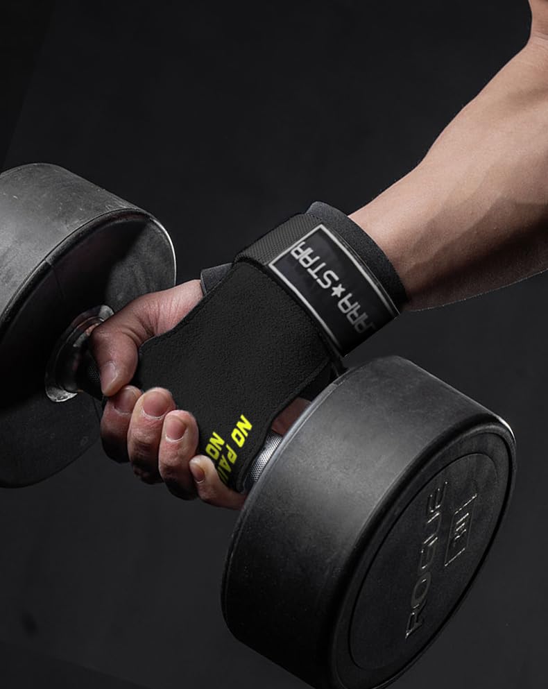 LARA STAR Weight Lifting Wrist Hooks Straps for Maximum Grip Support - Deadlift Gloves Grip Pads Alternative in Fitness Gym Power Training Pull Up Deadlifting & Shrugs