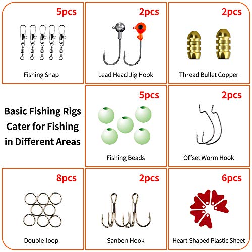Fishing Lures Kit for Freshwater Bait Tackle Kit for Bass Trout Salmon Fishing Accessories Tackle Box Including Spoon Lures Soft Plastic Worms Gifts for Men