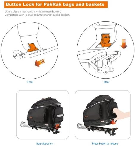 Ibera 2 in 1 PakRak Commuter Bicycle Trunk Bag with Expandable Panniers, Clip On Quick Release Design and Detachable Shoulder Strap