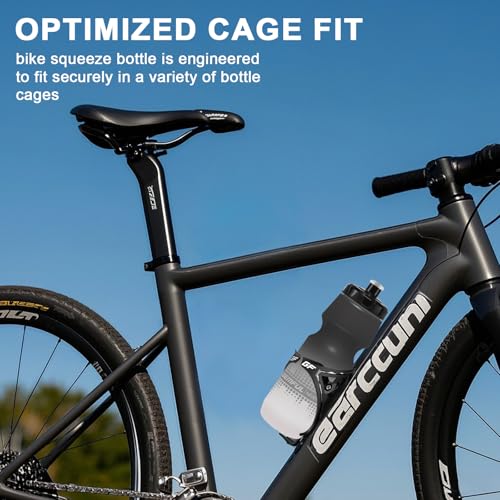 GEMFUL Bike Water Bottle 24oz Cycling Water Bottle BPA-Free with Leak-Proof Lid Squeeze Design 2 Pack No-Sweat Grip Fits Standard Bike Cages for Mountain Road Bikes (Gradient Green Black+Blue Green)