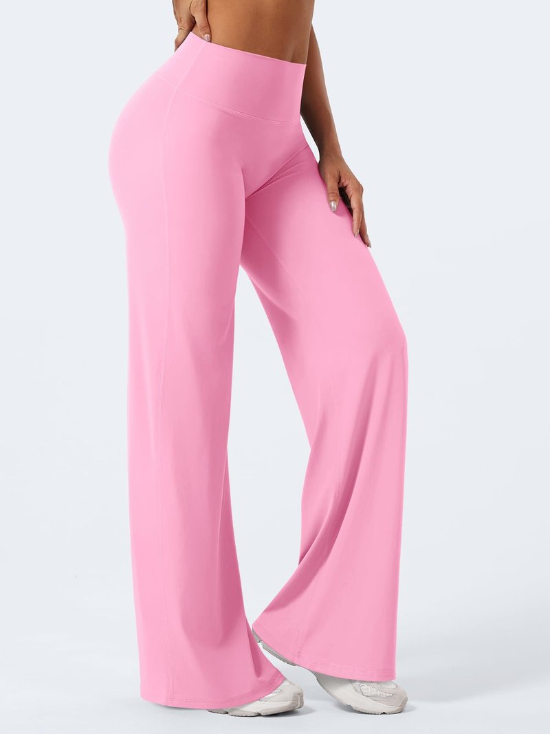 YEOREO Workout Leggings Womens No Front Seam Straight Leggings 33" High Waist Buttery Eddiy Gym Yoga Pants Bubblegum Pink XL