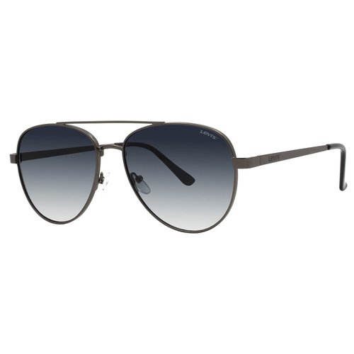 Levi's Unisex Sunglass Style LEV220U Rectangular, Dark Ruthenium/Gray Shaded, 57mm, 17mm