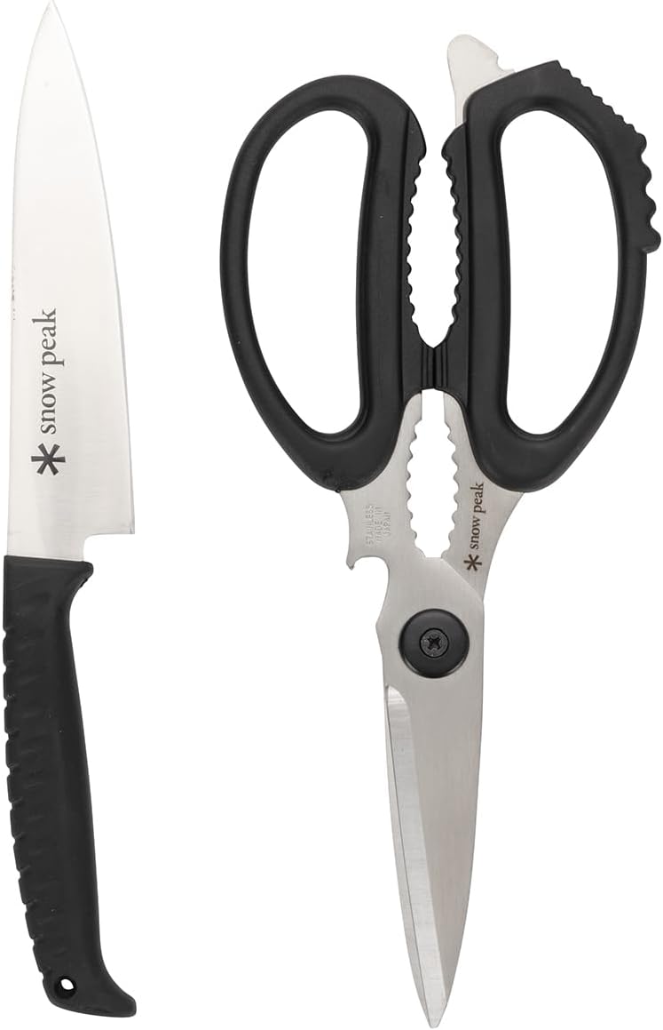 Snow Peak Kitchen Scissors Set - Garlic Press, Bottle Opener, Meat Tenderizer, Nut Cracker