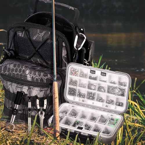 Fishing Tool Kit 397 Pcs with Waterproof Toolbox - Black Python Style