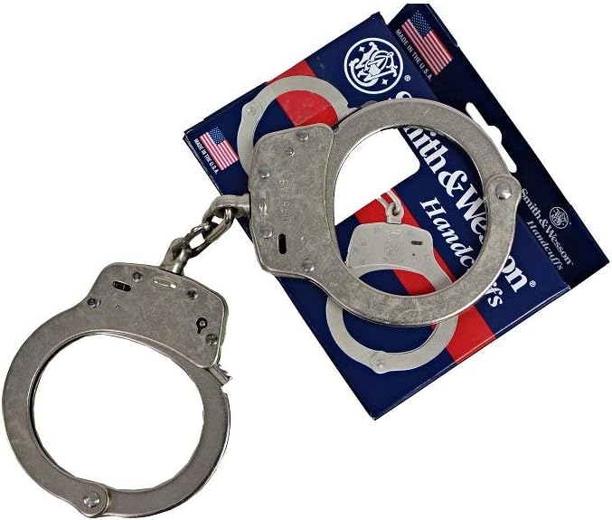Smith & Wesson M100-1 Chain Handcuffs, Nickel Plated