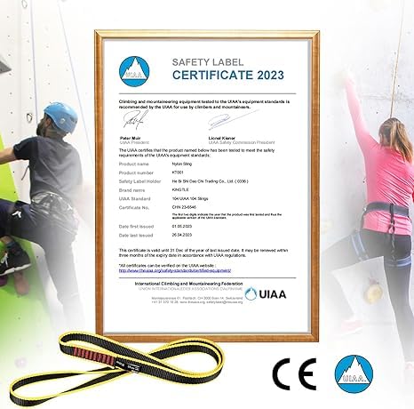 KINGTLE 20MM Nylon Climbing Sling Runner 22kN CE1019/EN566 UIAA Certified,Rock Climbing Webbing Straps for Rock Climbing,Mountaineering, Rappelling,3PCS